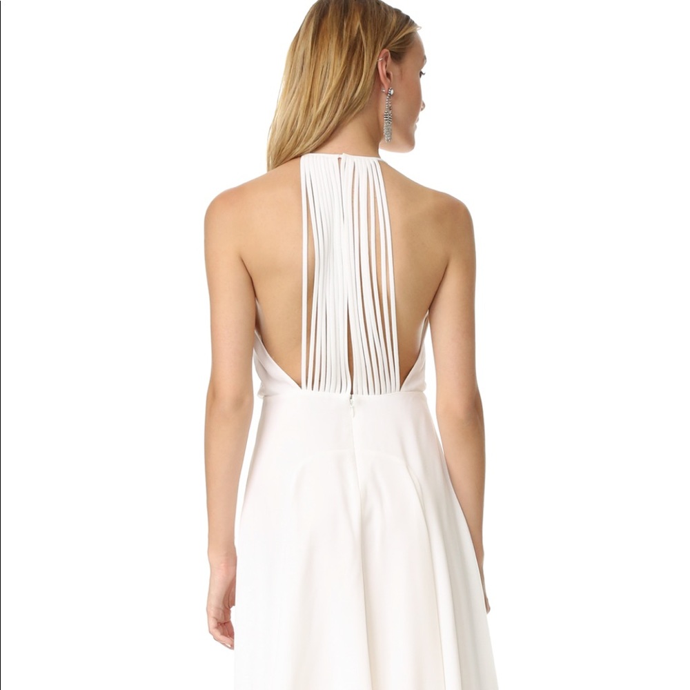 Halston white high neck dress size 0